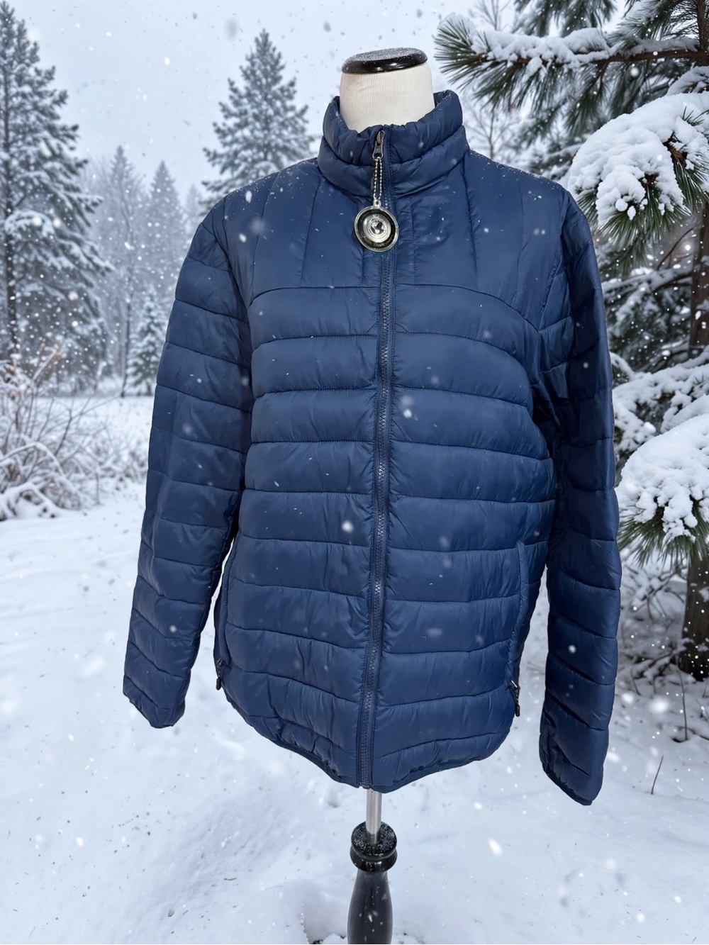 Swiss Tech Men’s Navy Quilted Puffer Jacket Size large 42-44